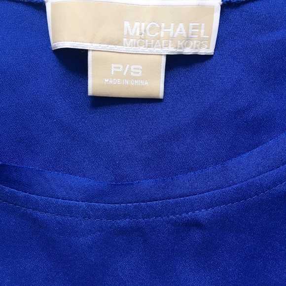 Vintage Michael Kors Blue Studded Beaded Top Short Sleeve Blouse Size S - Picture 2 of 2